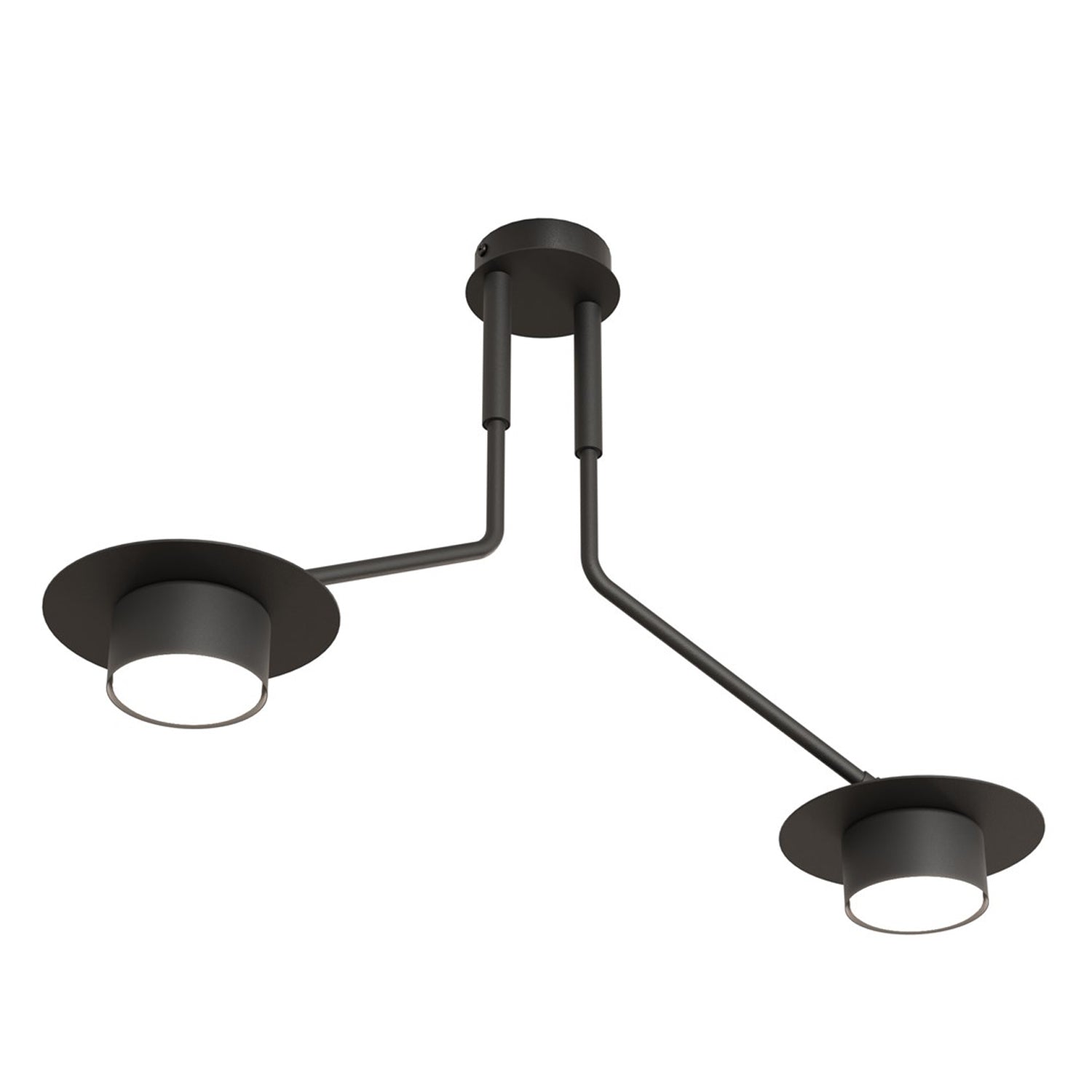 Plafoniera Minimal Cerere Acciaio Nero 2 Luci Gx53 Ip20