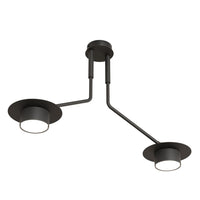 Plafoniera Minimal Cerere Acciaio Nero 2 Luci Gx53 Ip20