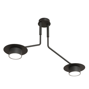 Plafoniera Minimal Cerere Acciaio Nero 2 Luci Gx53 Ip20