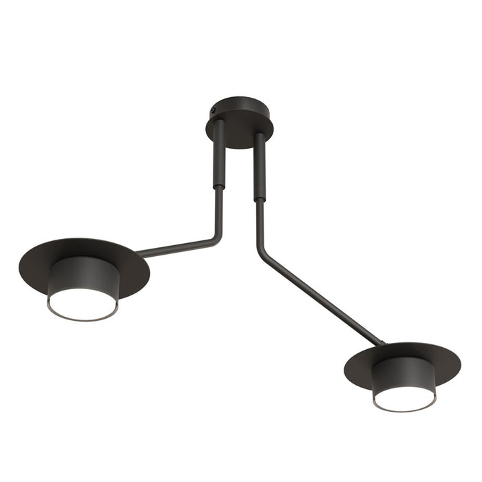Plafoniera Minimal Cerere Acciaio Nero 2 Luci Gx53 Ip20