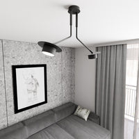 Plafoniera Minimal Cerere Acciaio Nero 2 Luci Gx53 Ip20