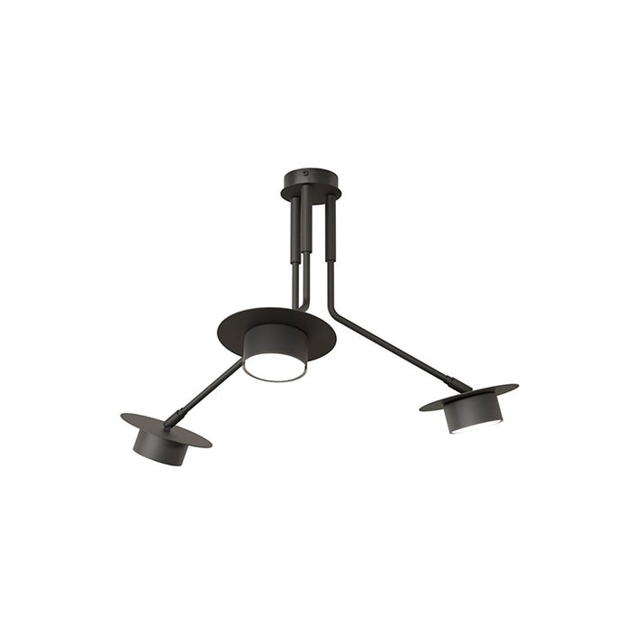 Plafoniera Minimal Cerere Acciaio Nero 3 Luci Gx53 Ip20