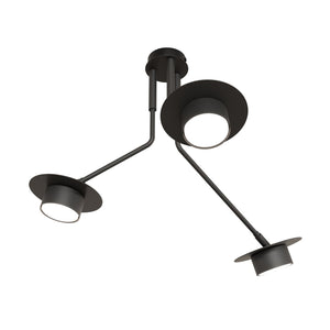 Plafoniera Minimal Cerere Acciaio Nero 3 Luci Gx53 Ip20