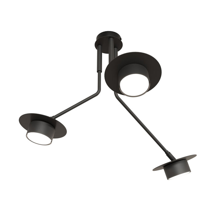 Plafoniera Minimal Cerere Acciaio Nero 3 Luci Gx53 Ip20