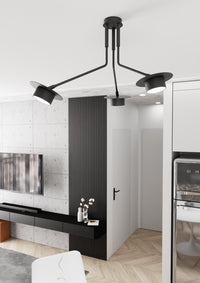 Plafoniera Minimal Cerere Acciaio Nero 3 Luci Gx53 Ip20