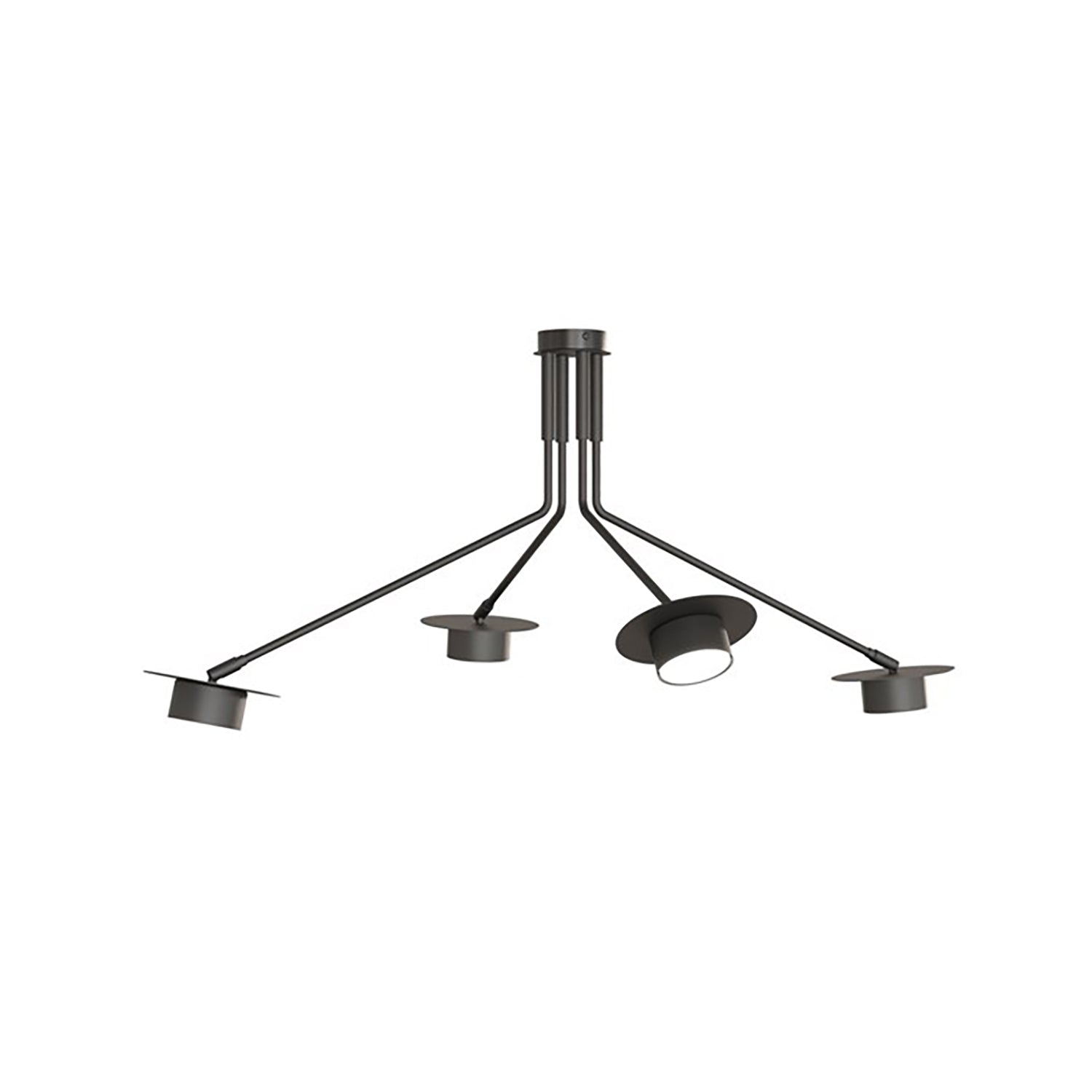 Plafoniera Minimal Cerere Acciaio Nero 4 Luci Gx53 Ip20