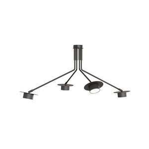 Plafoniera Minimal Cerere Acciaio Nero 4 Luci Gx53 Ip20