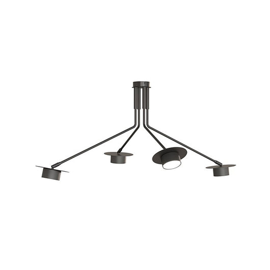 Plafoniera Minimal Cerere Acciaio Nero 4 Luci Gx53 Ip20