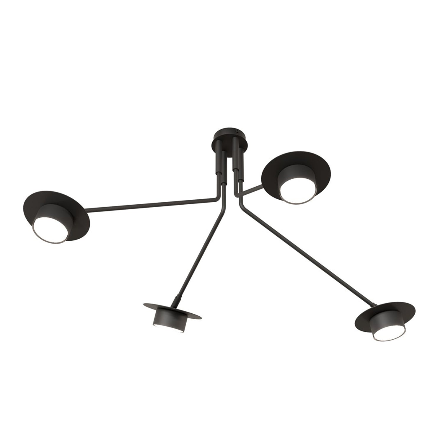 Plafoniera Minimal Cerere Acciaio Nero 4 Luci Gx53 Ip20