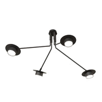 Plafoniera Minimal Cerere Acciaio Nero 4 Luci Gx53 Ip20