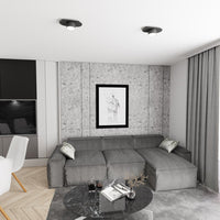 Plafoniera Minimal Marte Acciaio Nero 1 Luce Gx53 Ip20