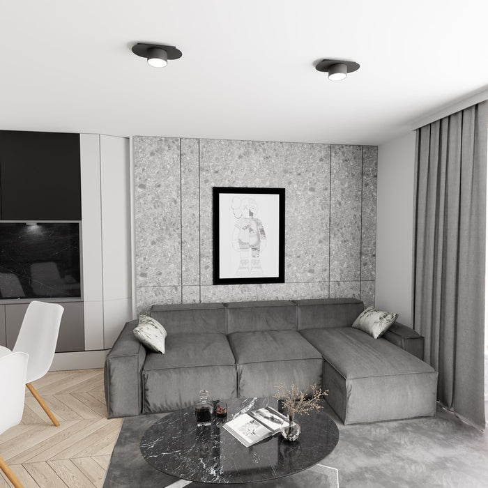 Plafoniera Minimal Marte Acciaio Nero 1 Luce Gx53 Ip20