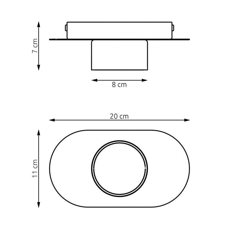 Plafoniera Minimal Marte Acciaio Nero 1 Luce Gx53 Ip20