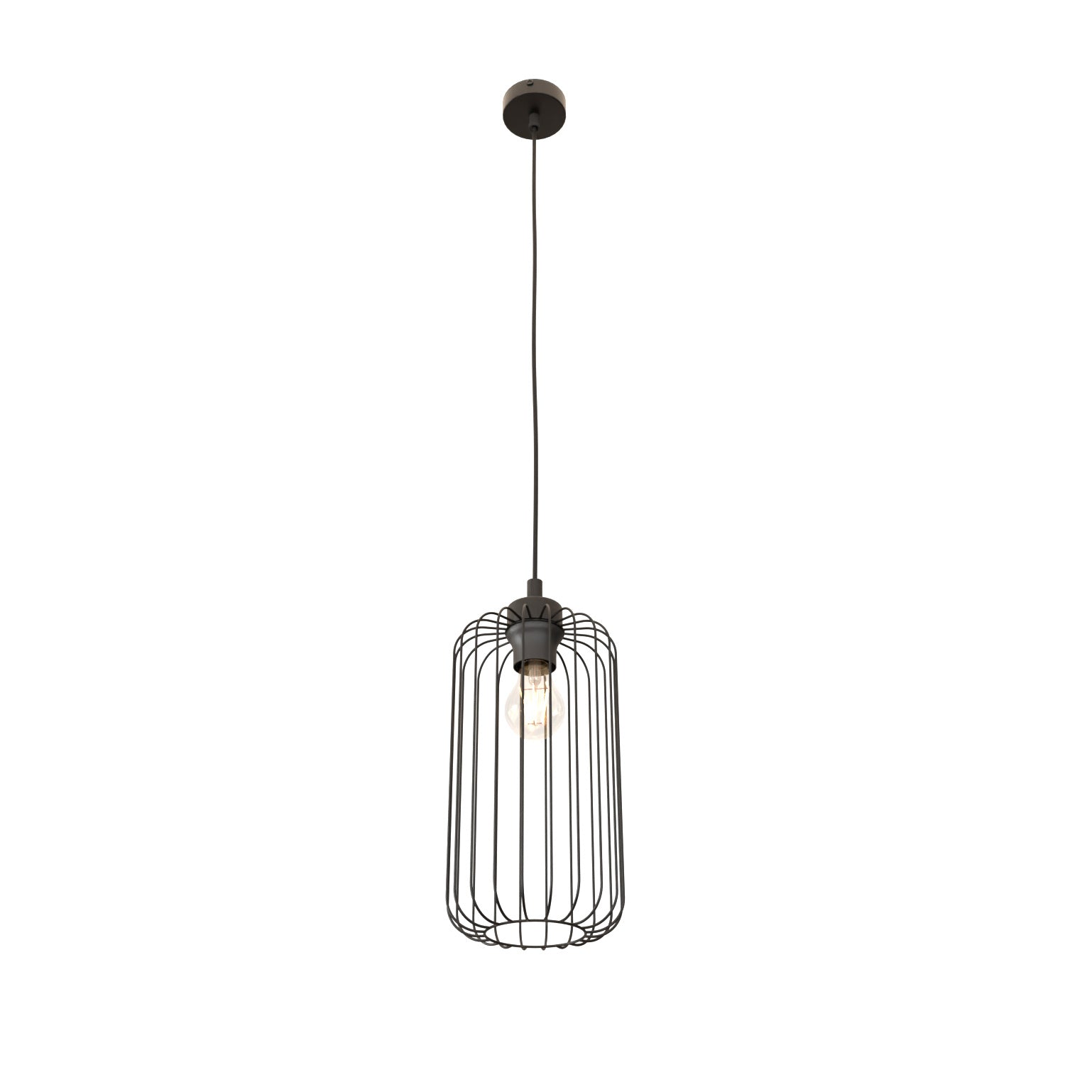 Sospensione Minimal Industrial Minerva 1 Luce Nera