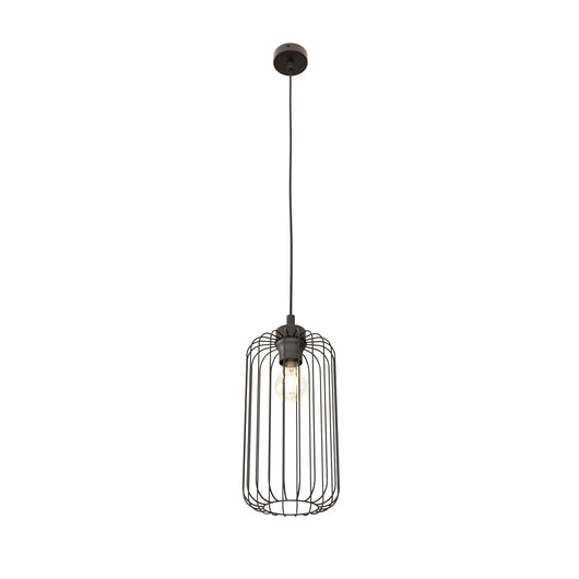 Sospensione Minimal Industrial Minerva 1 Luce Nera