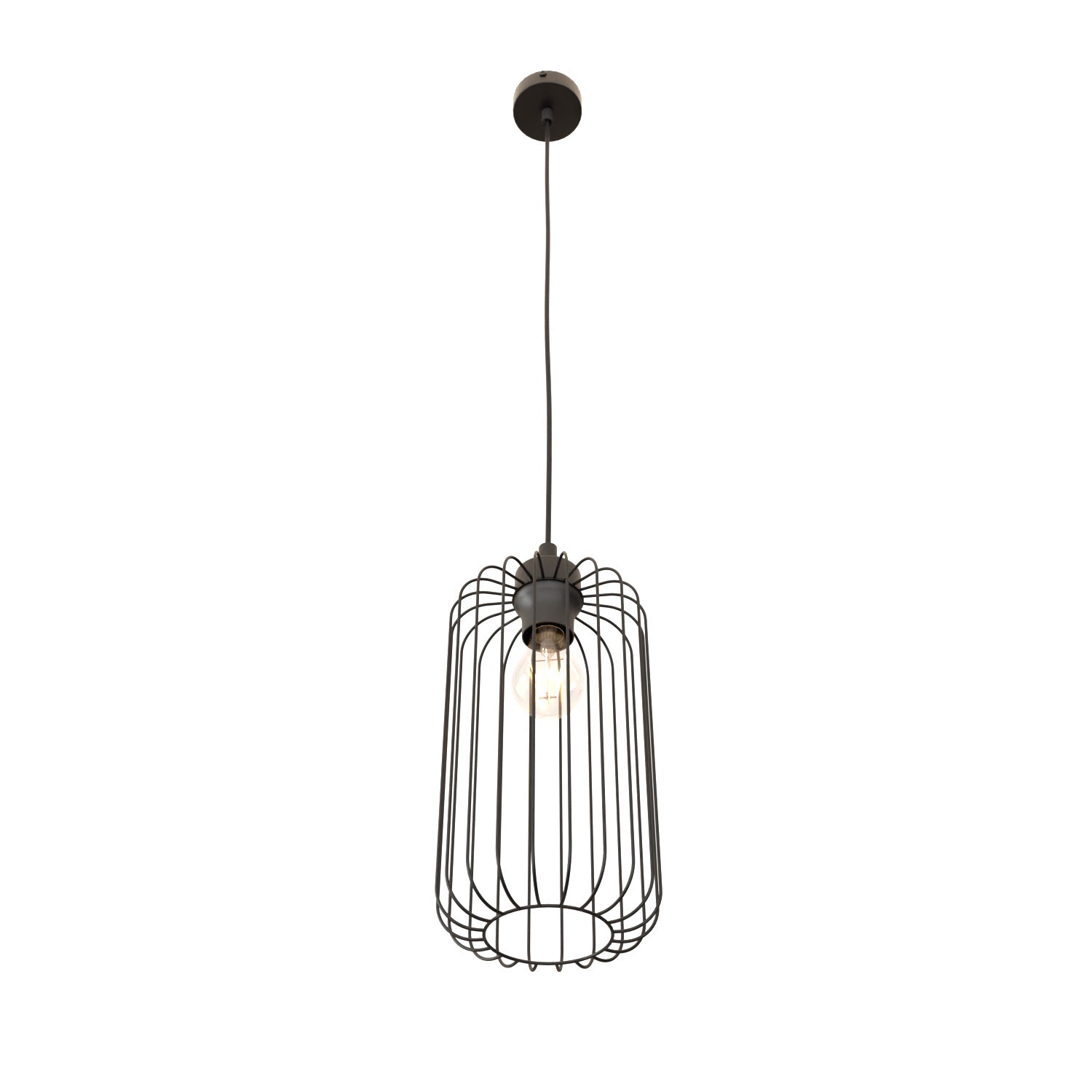 Sospensione Minimal Industrial Minerva 1 Luce Nera