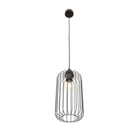 Sospensione Minimal Industrial Minerva 1 Luce Nera
