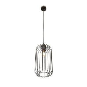 Sospensione Minimal Industrial Minerva 1 Luce Nera