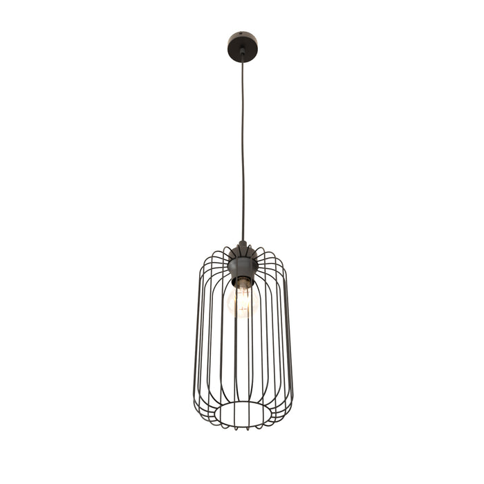 Sospensione Minimal Industrial Minerva 1 Luce Nera
