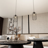 Sospensione Minimal Industrial Minerva 1 Luce Nera