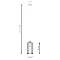 Sospensione Minimal Industrial Minerva 1 Luce Nera