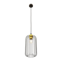 Sospensione Minimal Industrial Minerva 1 Luce Nera E Oro