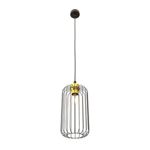 Sospensione Minimal Industrial Minerva 1 Luce Nera E Oro