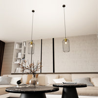 Sospensione Minimal Industrial Minerva 1 Luce Nera E Oro