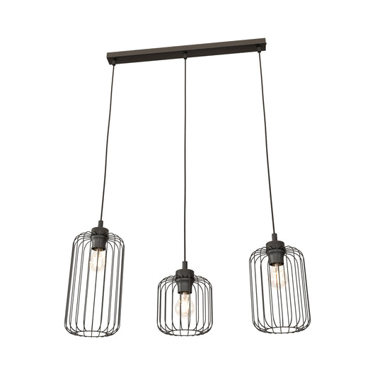Sospensione Minimal Industrial Minerva 3 Luci Lineari Nera