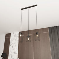 Sospensione Minimal Industrial Minerva 3 Luci Lineari Nera