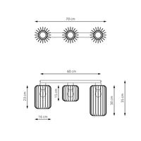 Plafonriera Minimal Industrial Vulcano 3 Luci Lineari Nera E Oro