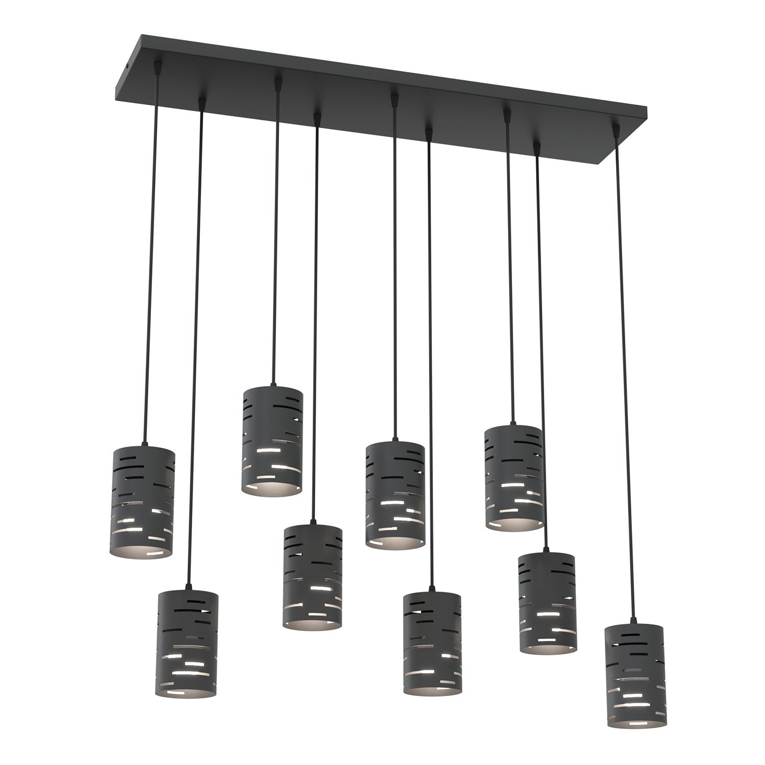 Lampadario Moderno Venere Acciaio Nero 9 Luci E27 Ip20