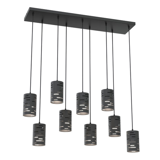 Lampadario Moderno Venere Acciaio Nero 9 Luci E27 Ip20