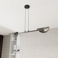 Lampadario Moderno 2 Luci Iperione A Bracci In Acciaio Nero