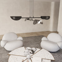 Lampadario Moderno 4 Luci Iperione A Bracci In Acciaio Nero