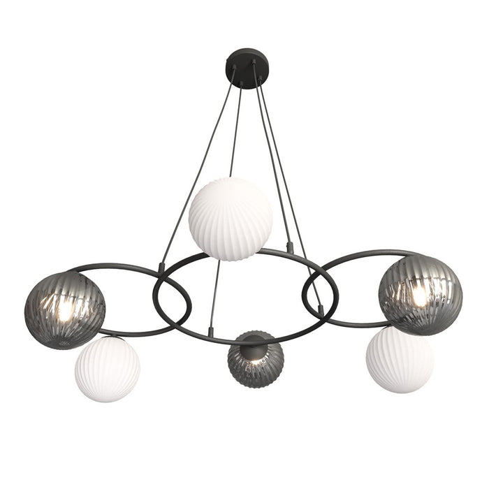 Lampadario Moderno Eolo Acciaio Nero 6 Luci E14 Ip20