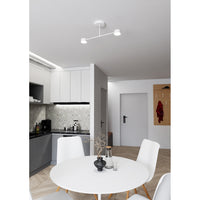 Plafoniera Moderna Thor 2 Luci Bianca