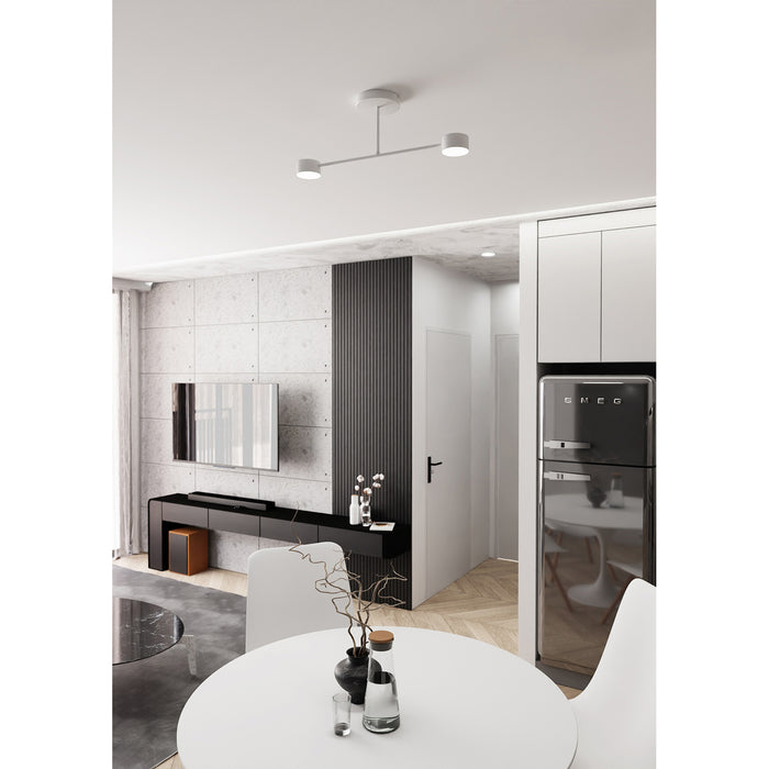 Plafoniera Moderna Thor 2 Luci Bianca