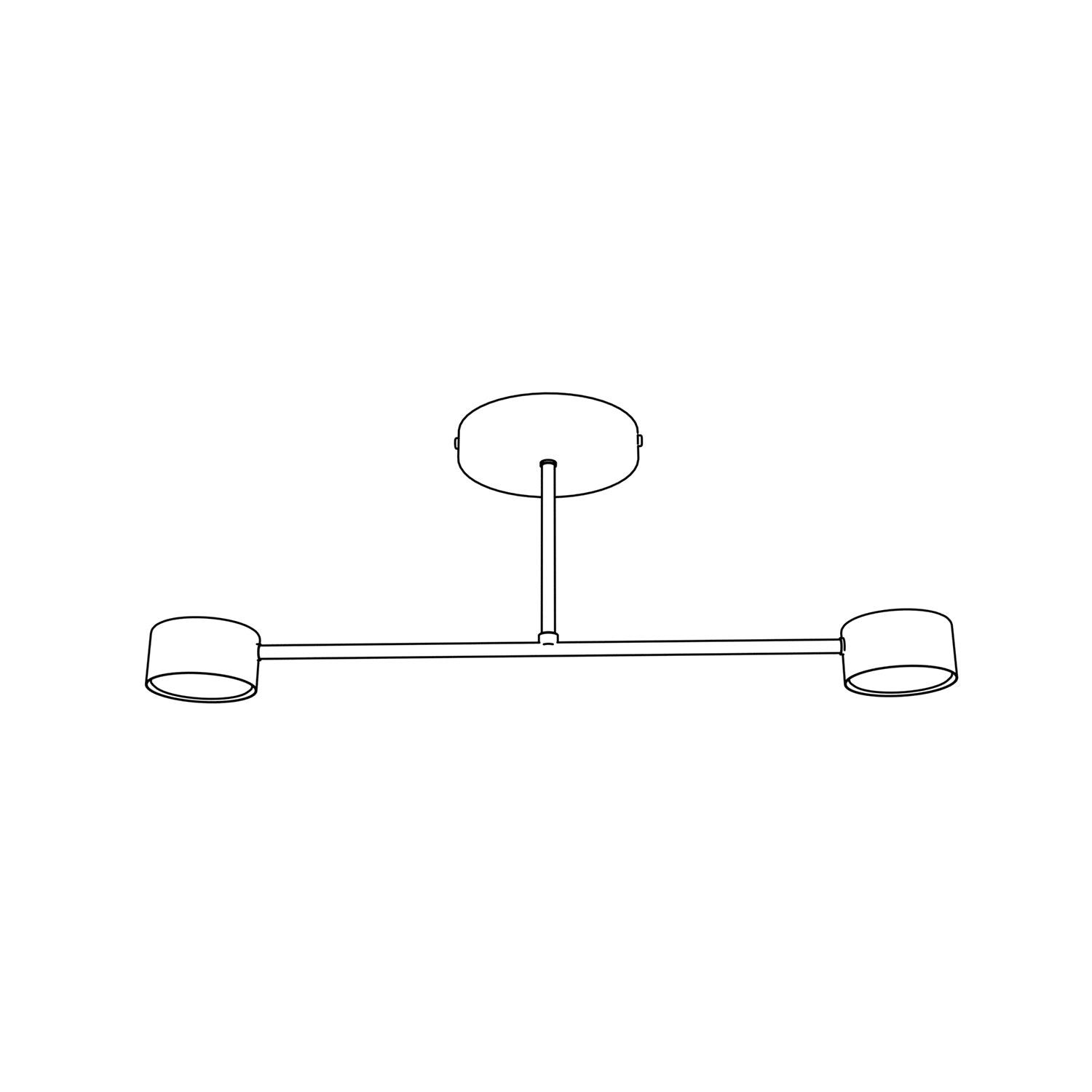 Plafoniera Moderna Thor 2 Luci Bianca