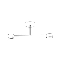 Plafoniera Moderna Thor 2 Luci Bianca