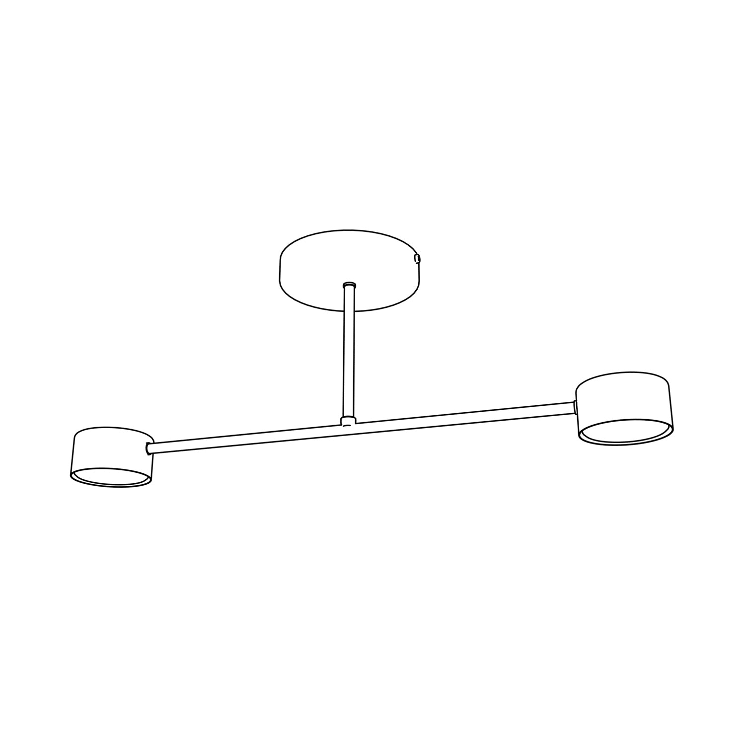 Plafoniera Moderna Thor 2 Luci Bianca