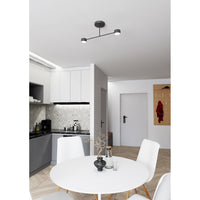 Plafoniera Moderna Thor 2 Luci Nera