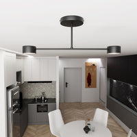 Plafoniera Moderna Thor 2 Luci Nera