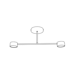 Plafoniera Moderna Thor 2 Luci Nera