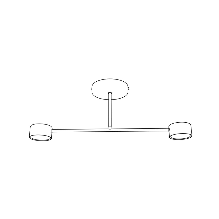 Plafoniera Moderna Thor 2 Luci Nera