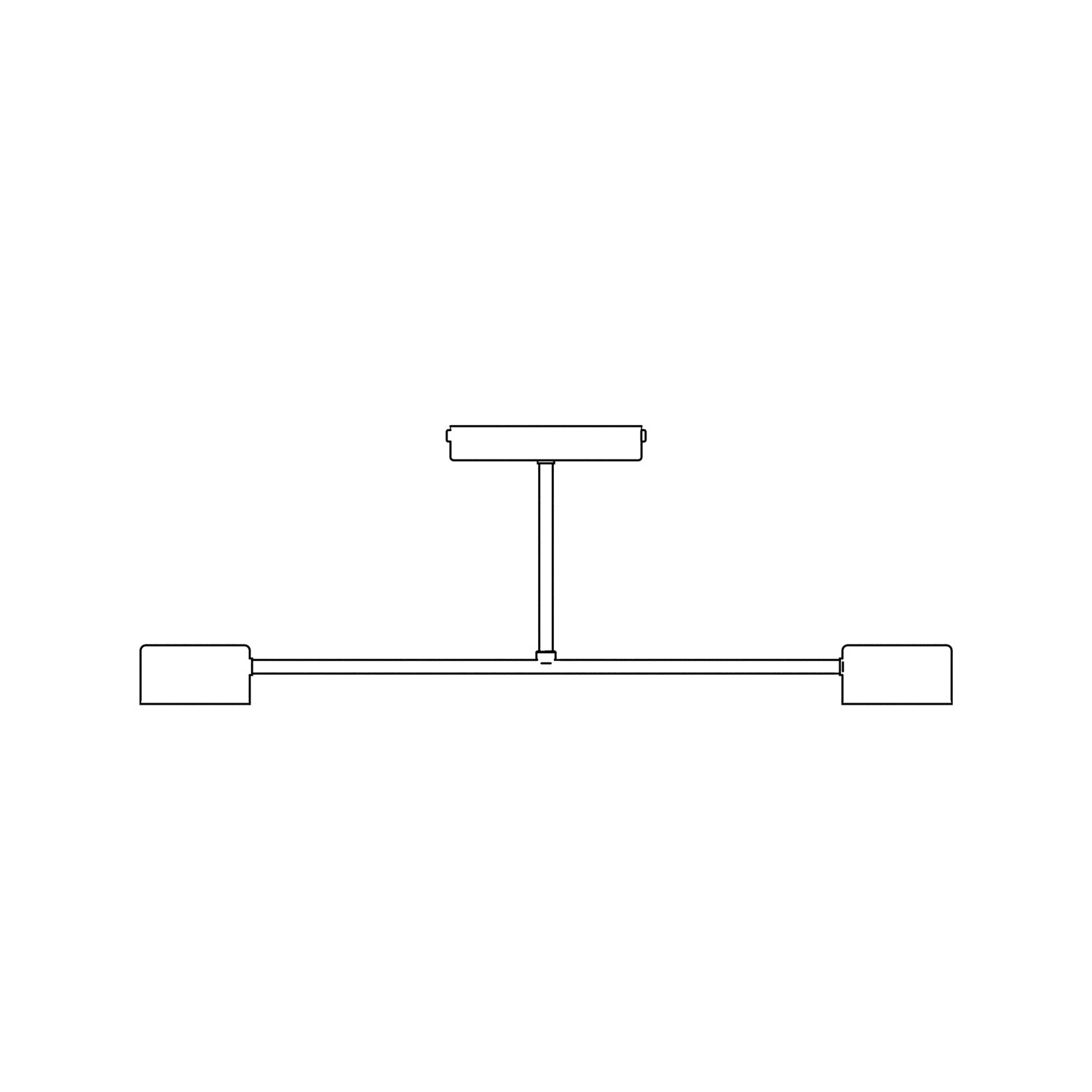 Plafoniera Moderna Thor 2 Luci Nera