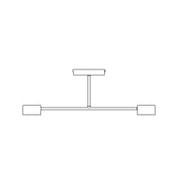 Plafoniera Moderna Thor 2 Luci Nera