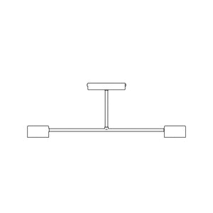 Plafoniera Moderna Thor 2 Luci Nera