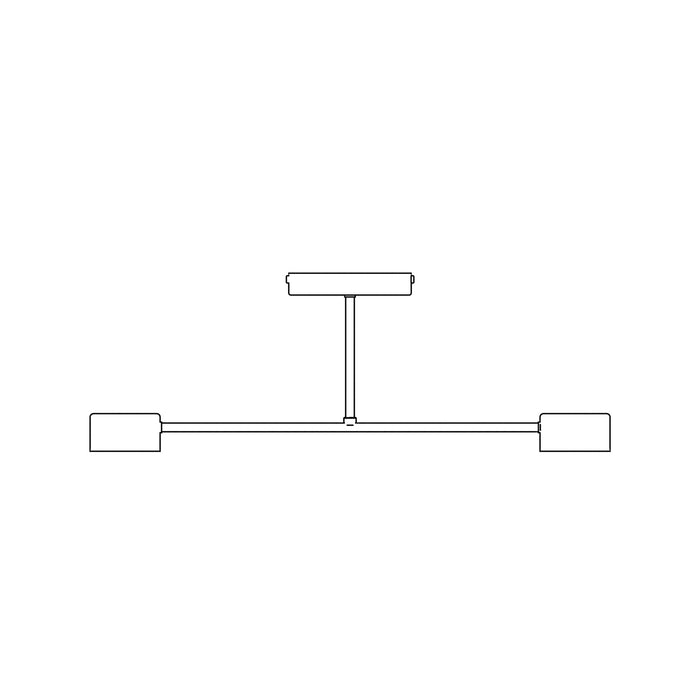 Plafoniera Moderna Thor 2 Luci Nera