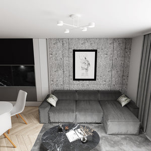 Plafoniera Moderna Thor 4 Luci Bianca